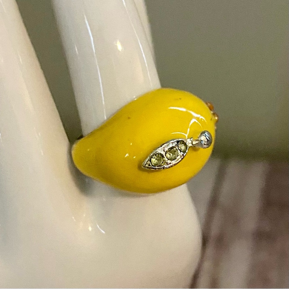 Sunny Butter Yellow Modern Dome Ring - Picture 3 of 4
